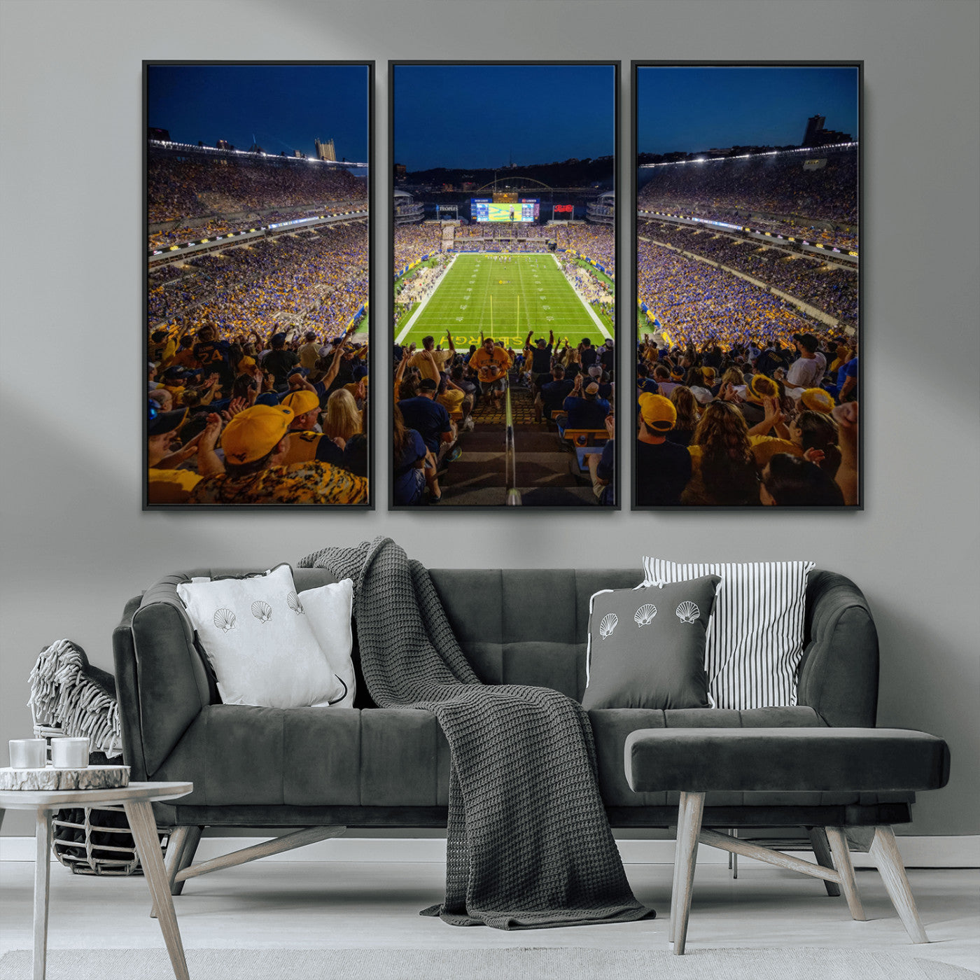 MGV-FC-48X32-3P - Pittsburgh Panthers Football Team Print - Pittsburgh Acrisure Stadium Wall Art Canvas Print