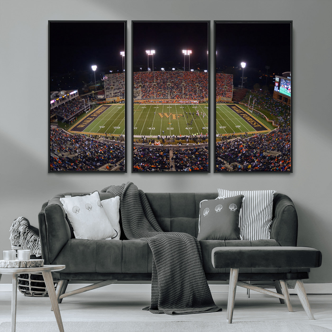 MGV-FC-48X32-3P - Demon Deacons Print Canvas, Football Team Print - Winston-Salem Allegacy Federal Credit Union