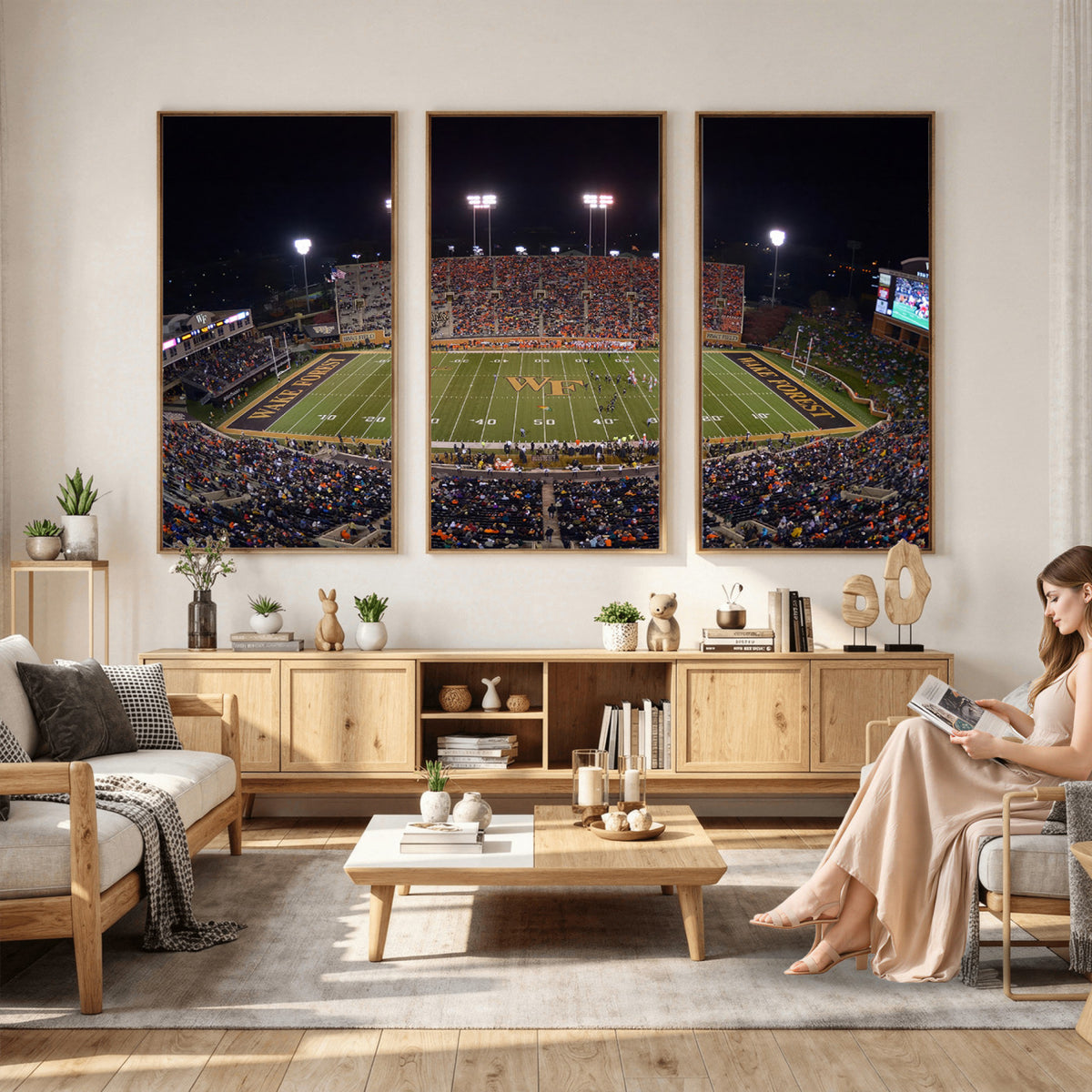 26033-MGV-CV-36X24 - Demon Deacons Print Canvas, Football Team Print