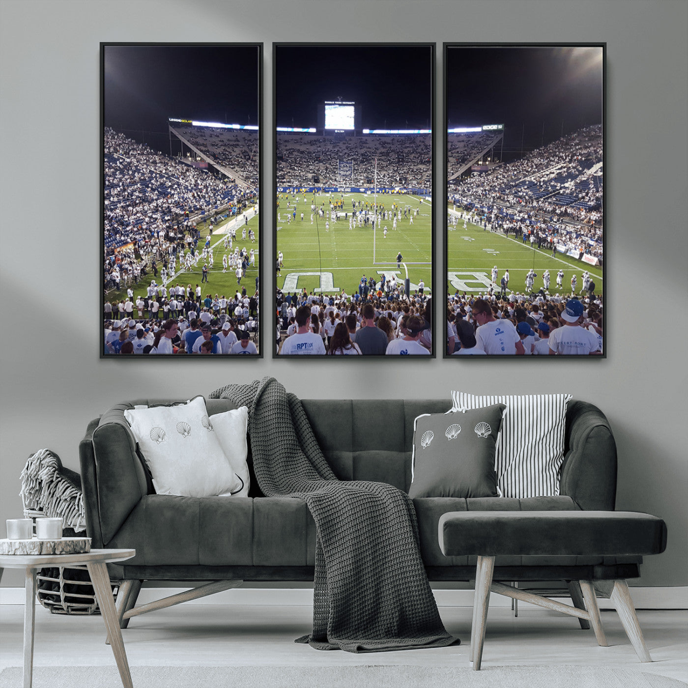 MGV-FC-48X32-3P - Brigham Young University Cougars Football Print Canvas - Provo LaVell Edwards Stadium Wall Art