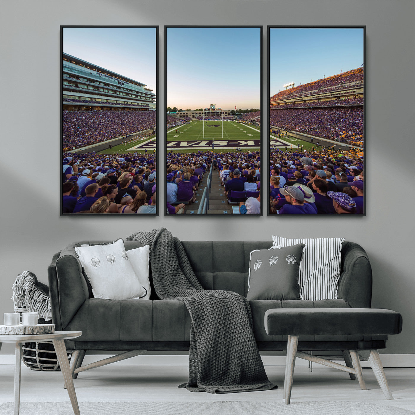 MGV-FC-48X32-3P - Kansas State University Wildcats Football Team Print - Manhattan Bill Snyder Family Football Stadium