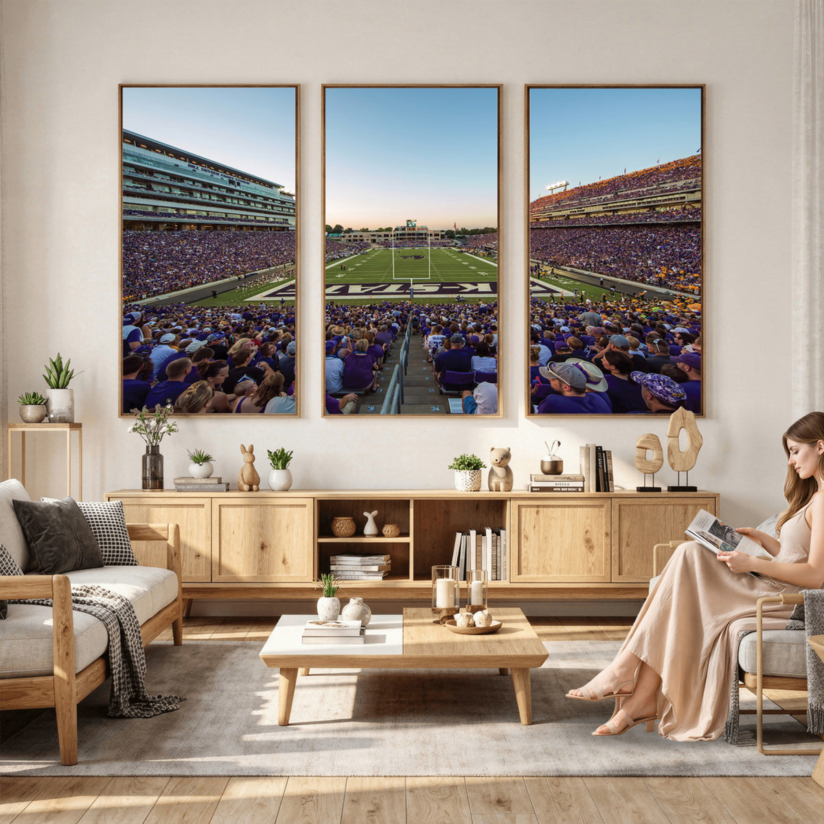 82792-MGV-CV-36X24 - Kansas State University Wildcats Football Team Print - Manhattan Bill Snyder Family Football Stadium