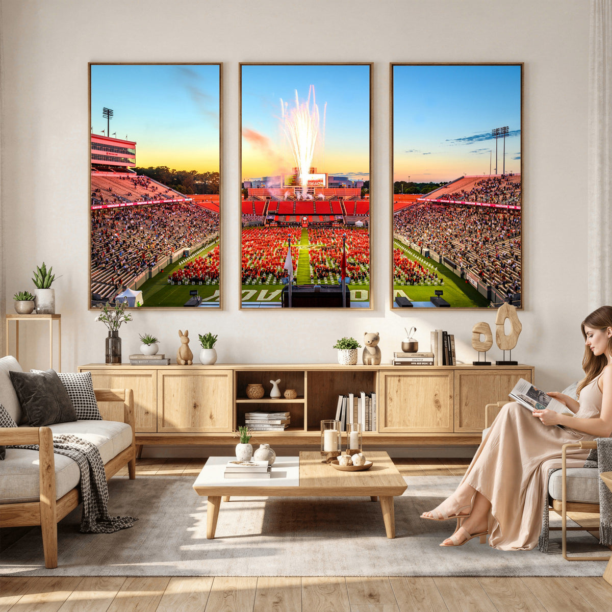 18017-MGV-CV-36X24 - North Carolina State University Canvas Print, Wolfpack Football Team Print
