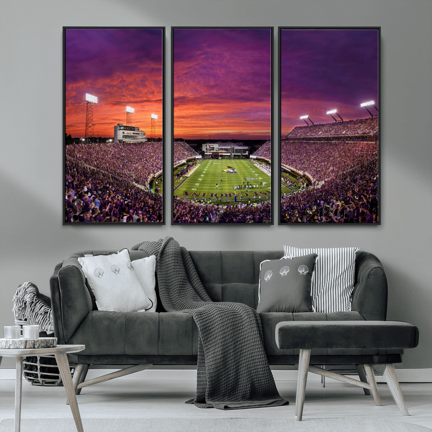 MGV-FC-48X32-3P - East Carolina University Pirates Football Print Canvas- Greenville Dowdy-Ficklen Stadium Wall Art
