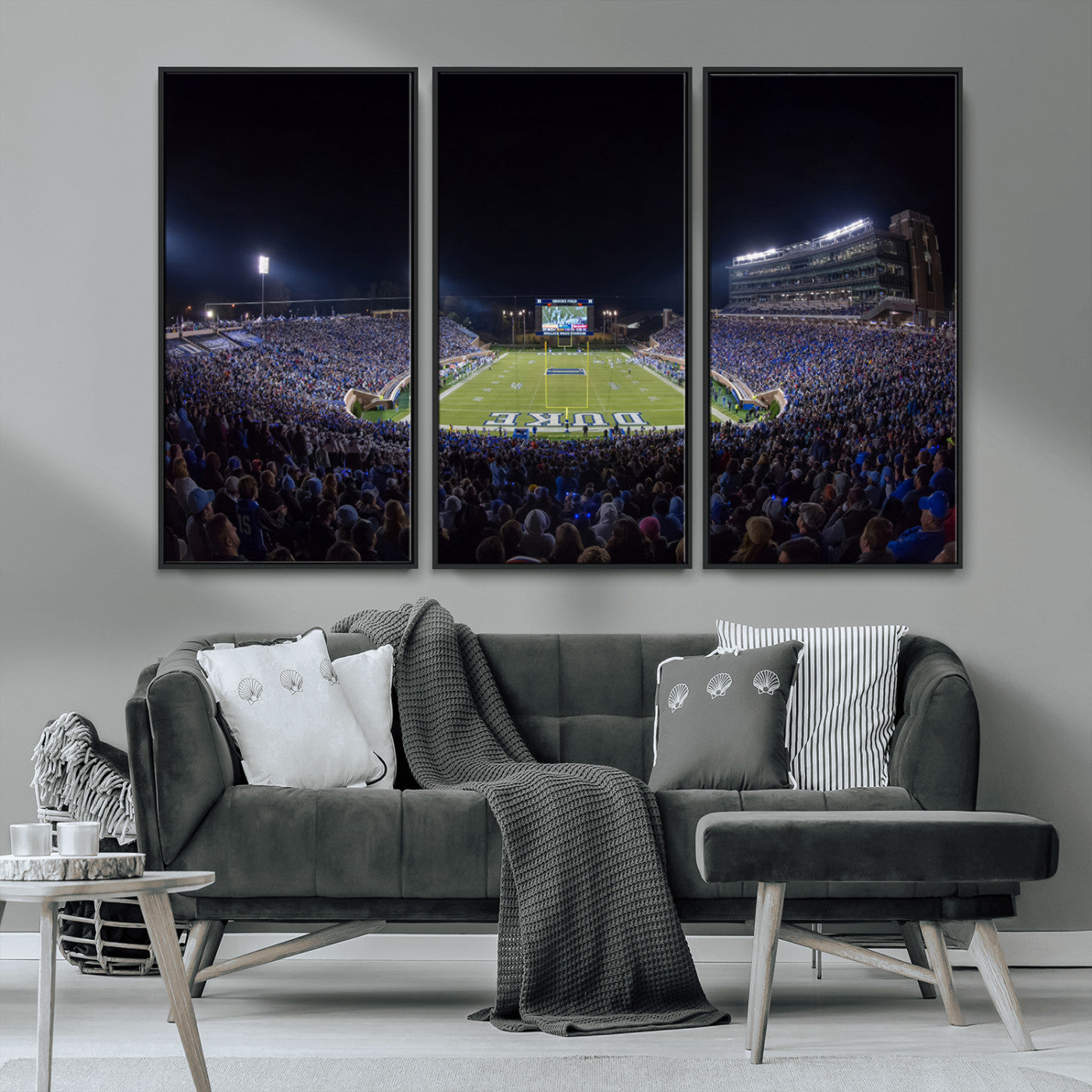 MGV-FC-48X32-3P - Duke University Blue Devils Football Team Print - Durham Wallace Wade Stadium Wall Art Canvas Print