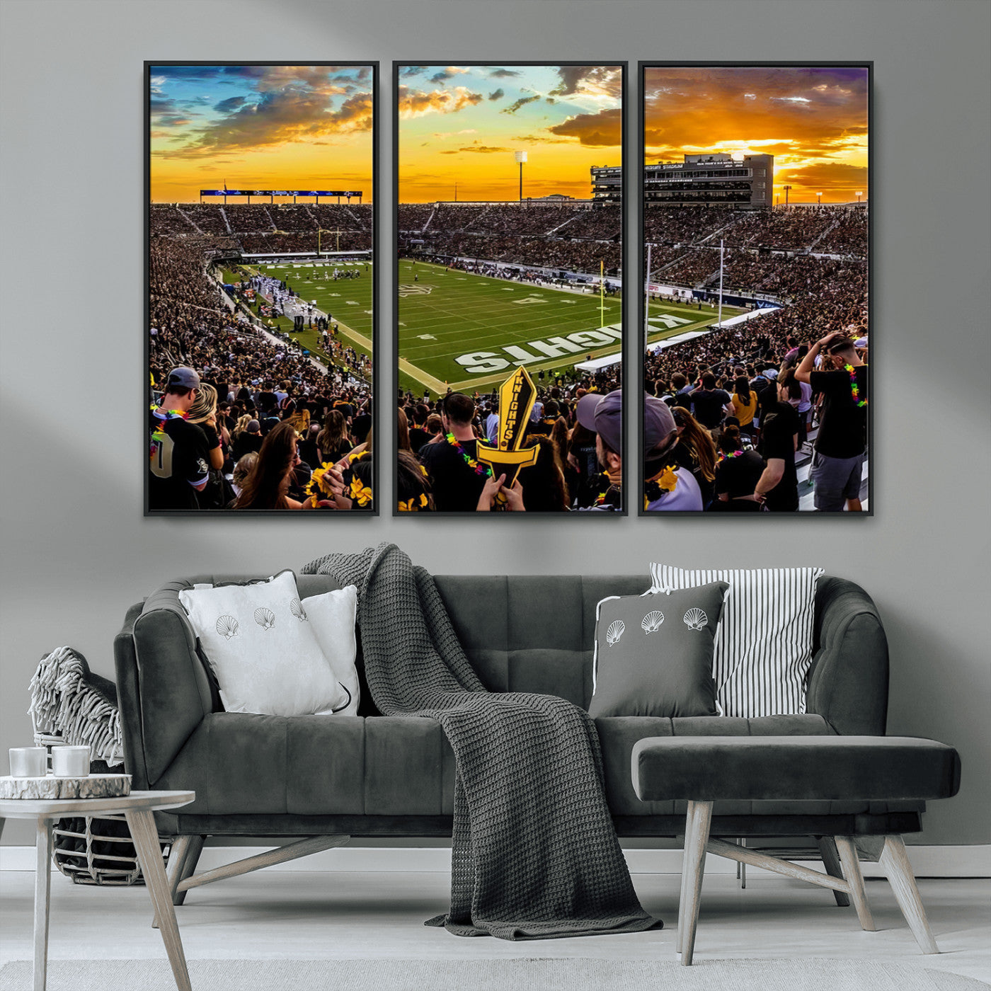 MGV-FC-48X32-3P - UCF Knights Football Team Print - Orlando FBC Mortgage Stadium, UCF Knights Wall Art Canvas Print