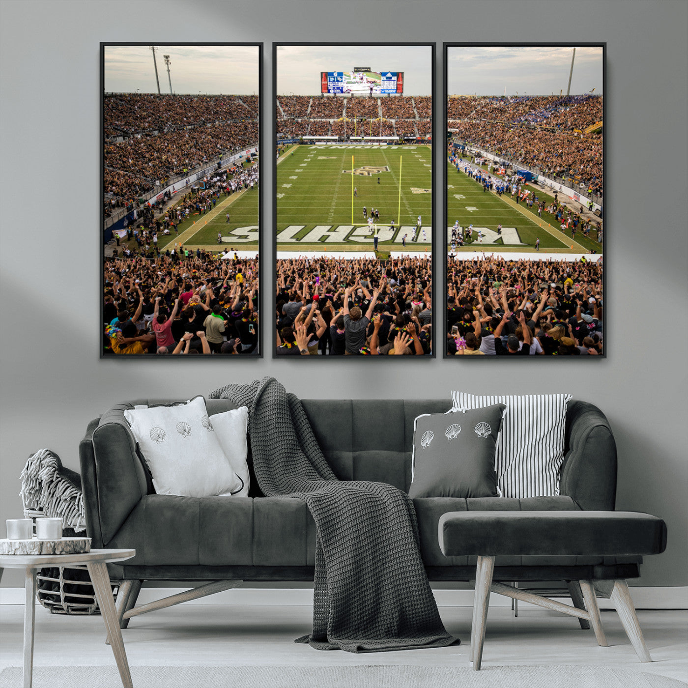MGV-FC-48X32-3P - UCF Knights Football Team Print - Orlando FBC Mortgage Stadium Canvas Print