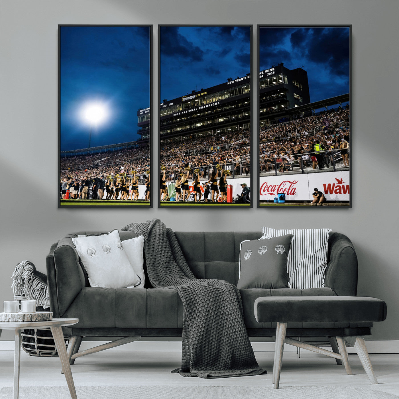 MGV-FC-48X32-3P - UCF Knights Football Team Print - Orlando FBC Mortgage Stadium Wall Art Canvas Print