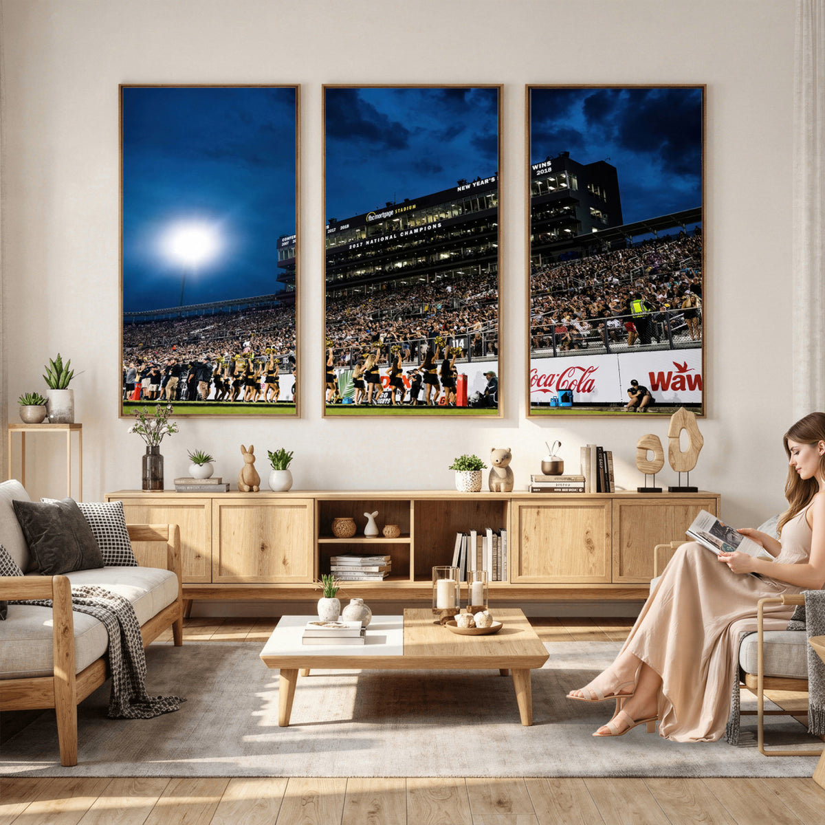 40217-MGV-CV-36X24 - UCF Knights Football Team Print - Orlando FBC Mortgage Stadium Wall Art Canvas Print