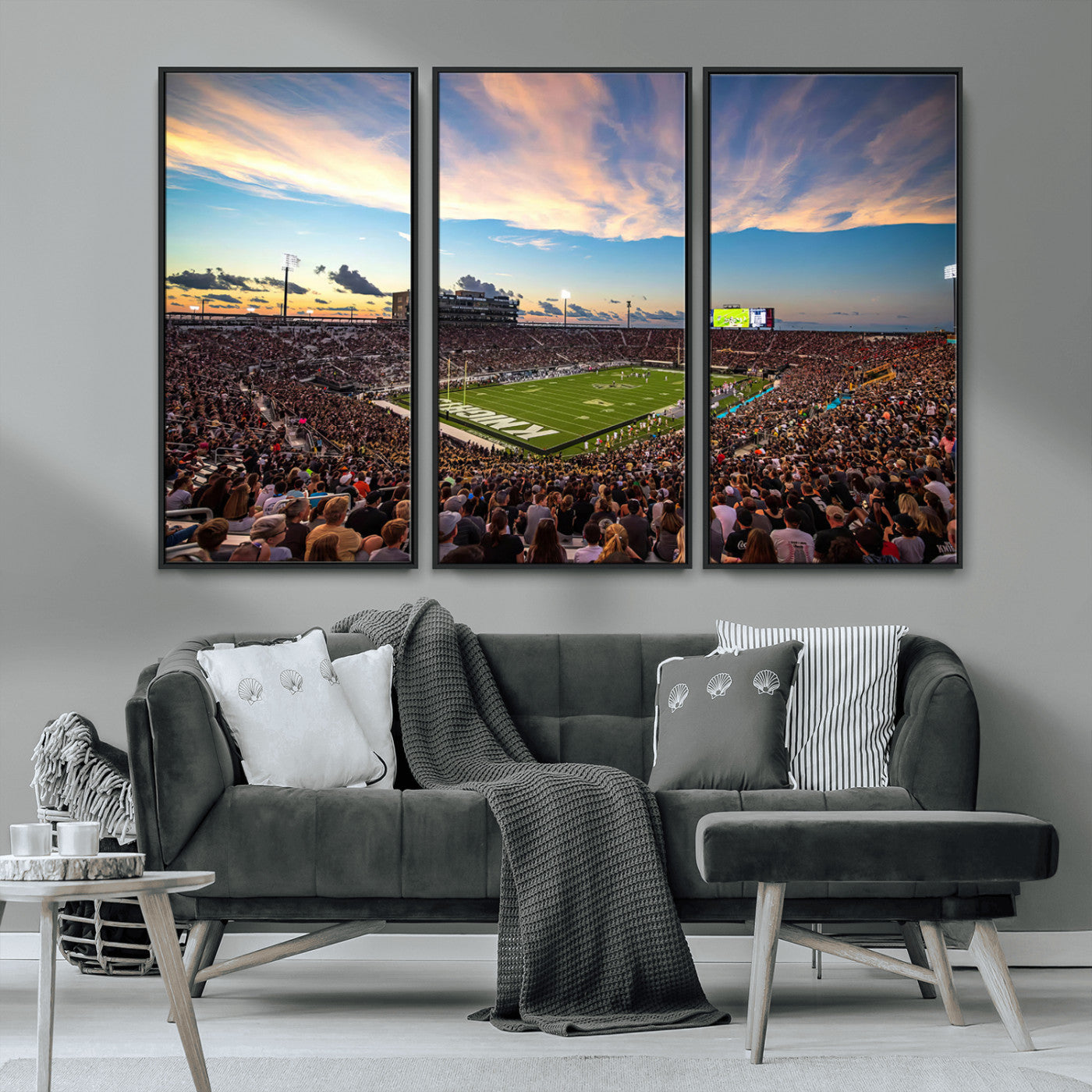 MGV-FC-48X32-3P - UCF Knights Football Team Print - Orlando FBC Mortgage Stadium Wall Art Canvas Print