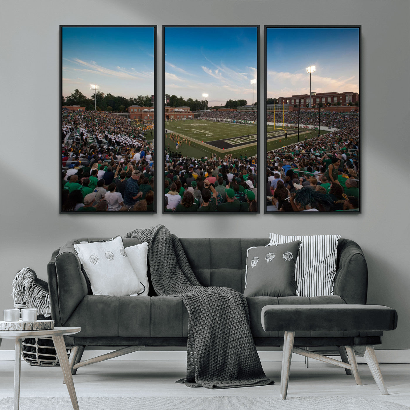 MGV-FC-48X32-3P - University of Charlotte 49ers Football Team Print - Charlotte Jerry Richardson Stadium Wall Art