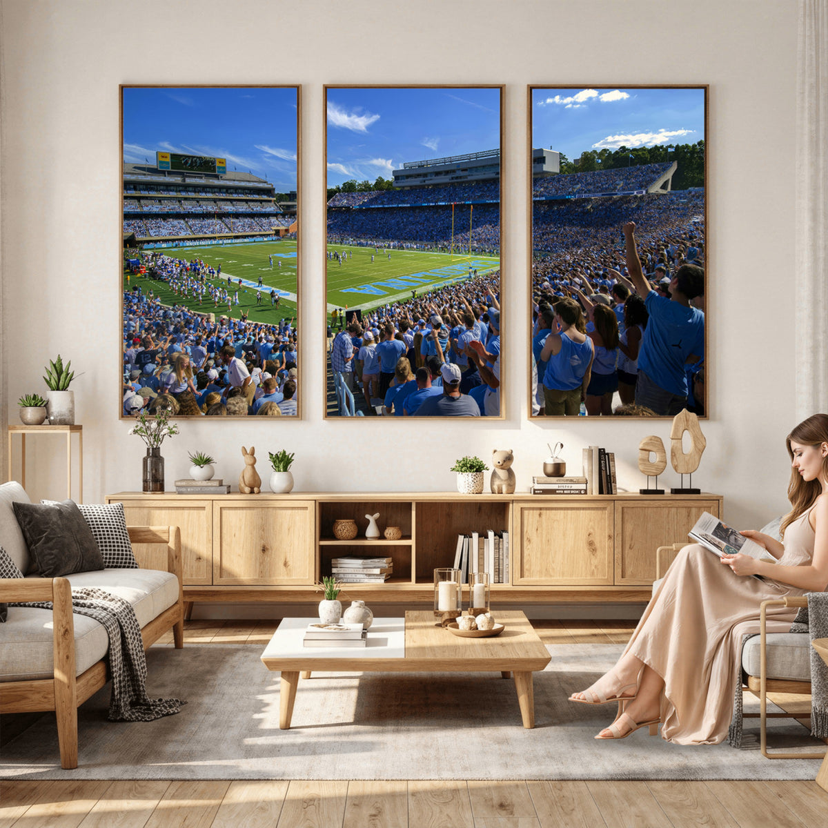 58540-MGV-CV-36X24 - University of North Carolina Tar Heels Team Canvas Print - Chapel Hill Kenan Memorial Stadium Wall