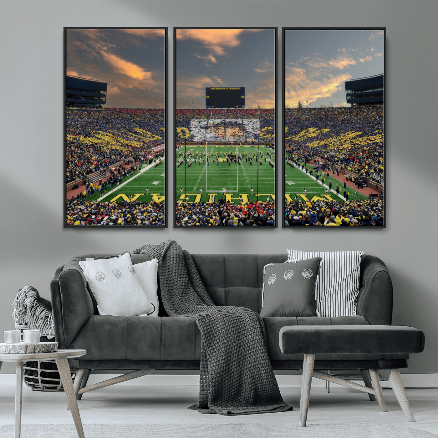 MGV-FC-48X32-3P - University of Michigan Wolverines Print Canvas, Football Team Print - Ann Arbor Michigan Stadium