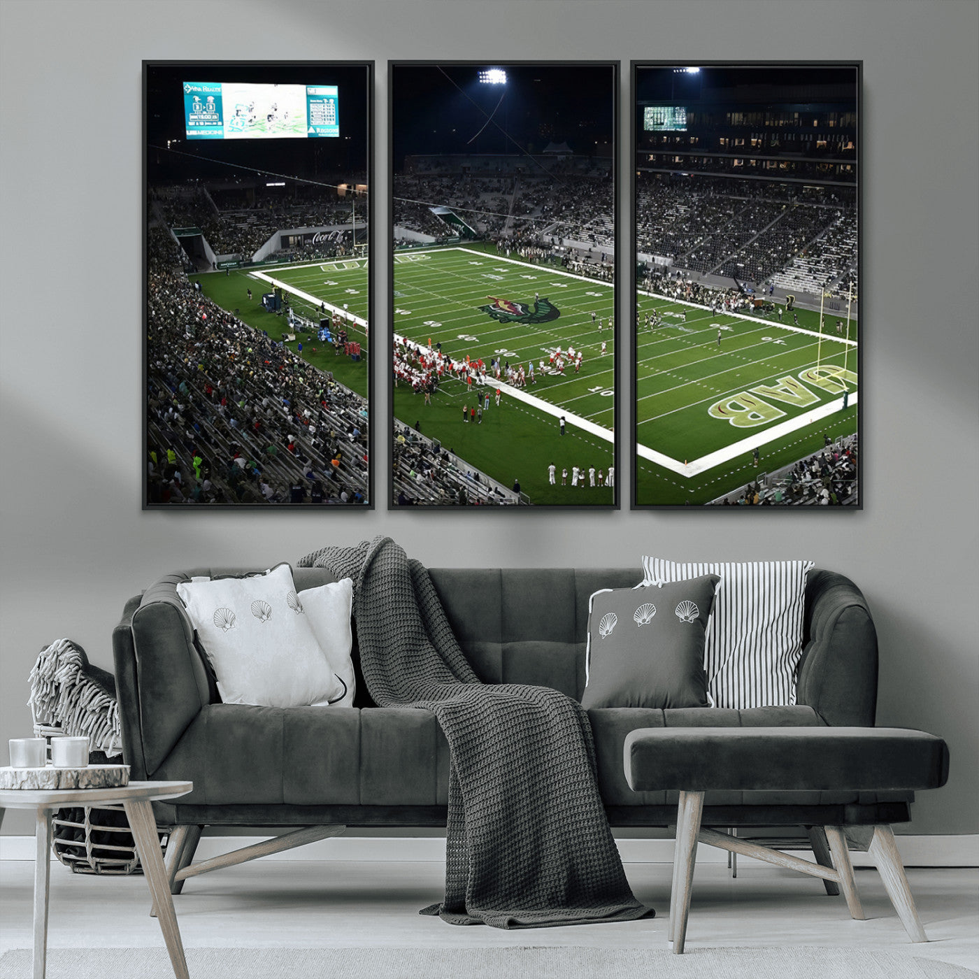 MGV-FC-48X32-3P - UAB Blazers Football Team Print - Birmingham Protective Stadium Wall Art Canvas Print