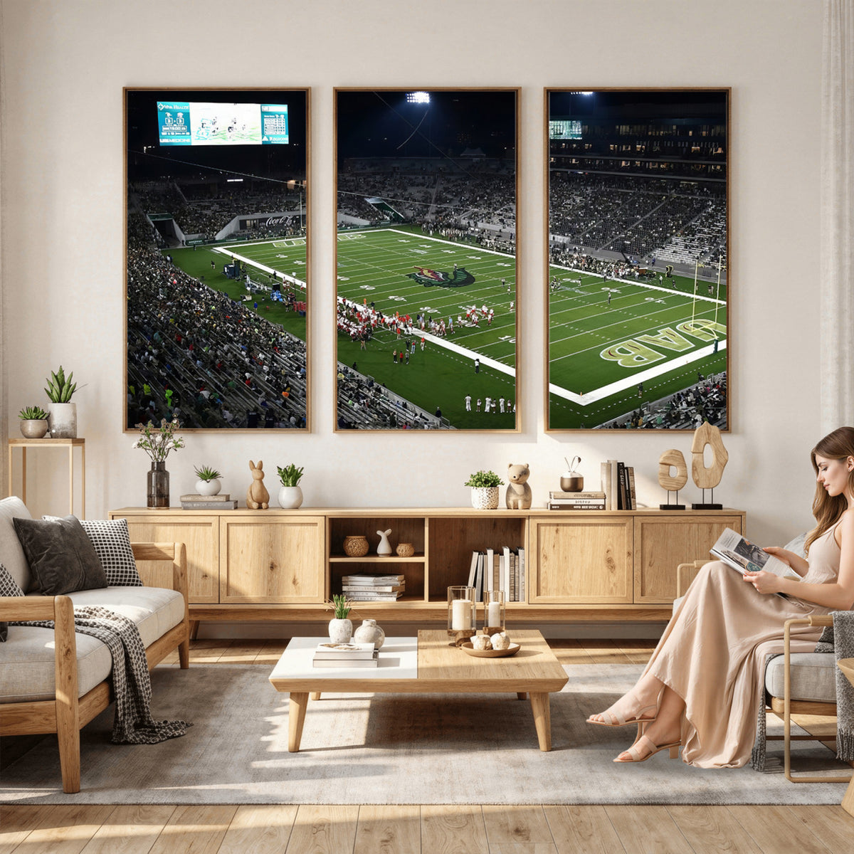 81740-MGV-CV-36X24 - UAB Blazers Football Team Print - Birmingham Protective Stadium Wall Art Canvas Print