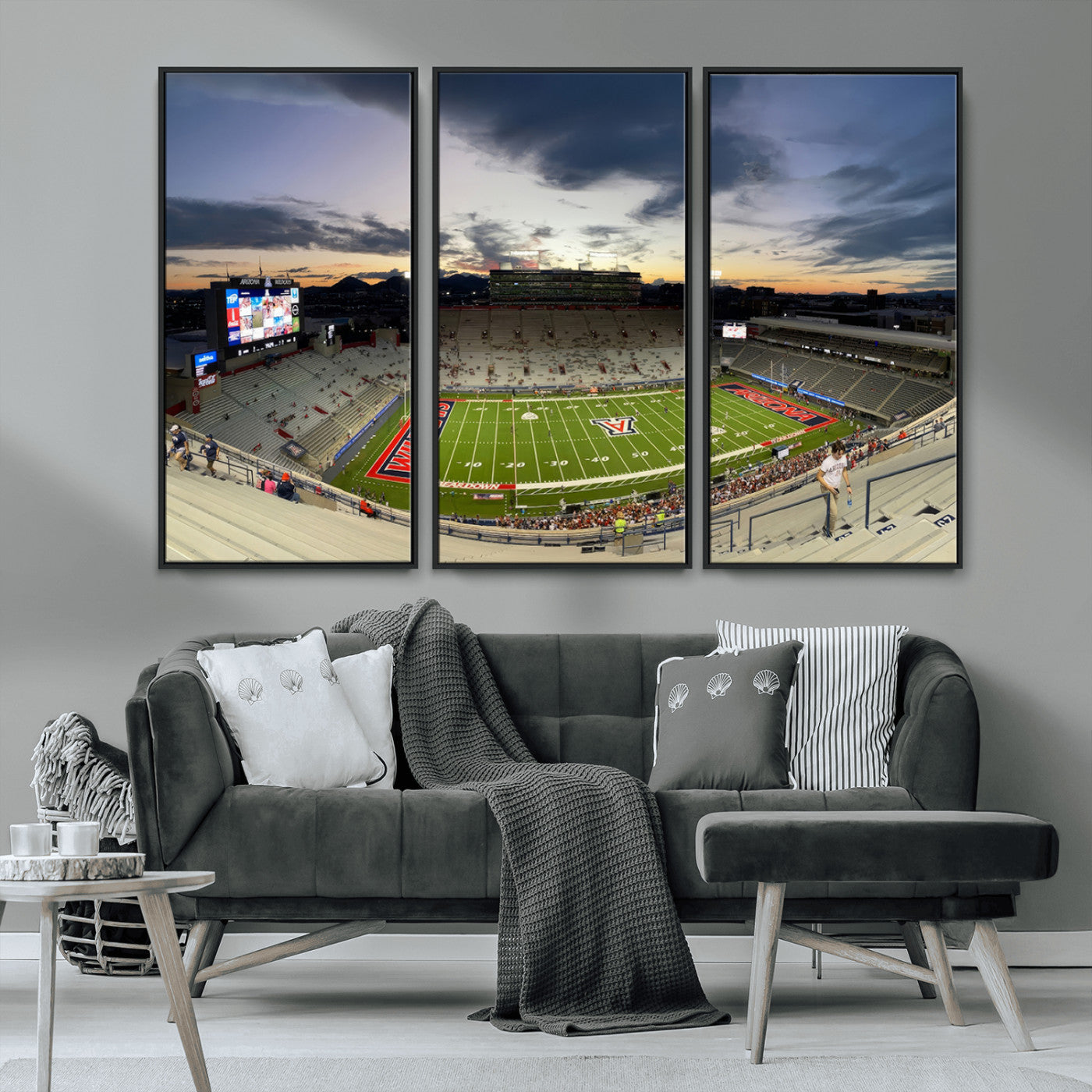 MGV-FC-48X32-3P - Arizona Wildcats Football Team Print - Tucson Arizona Stadium Wall Art Canvas Print