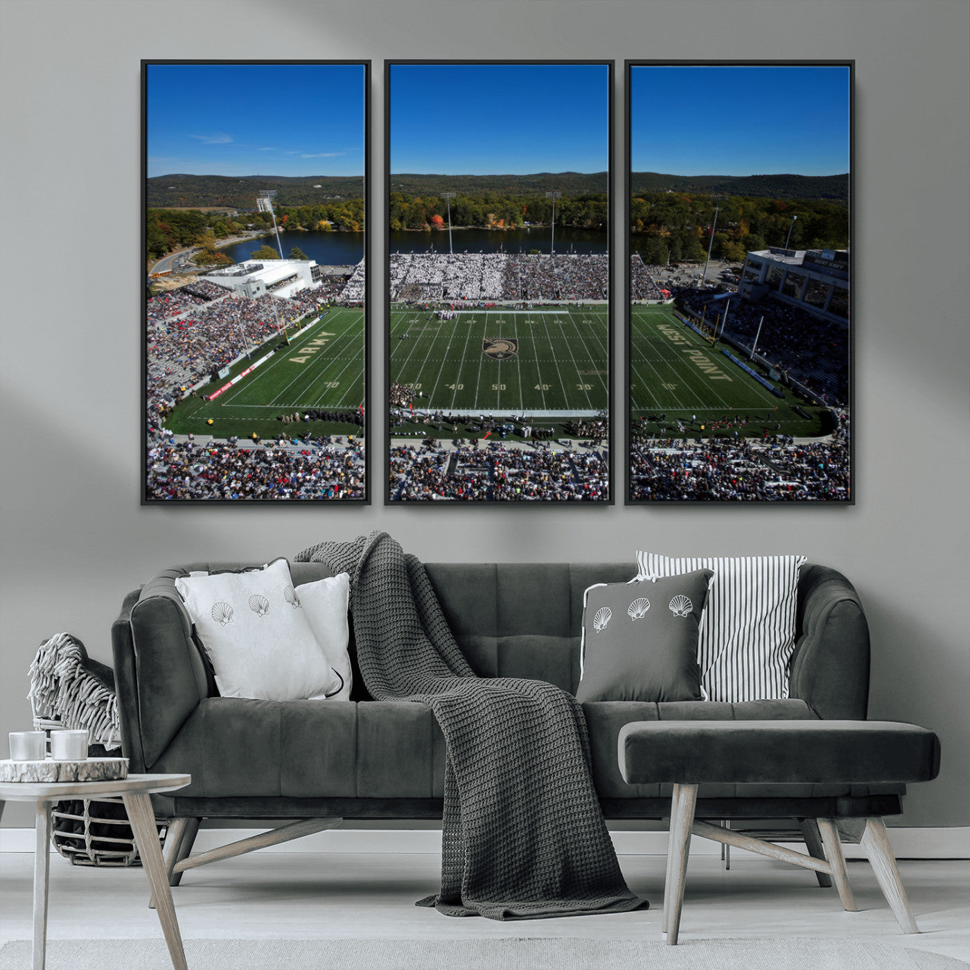 MGV-FC-48X32-3P - Army Black Knights Football Team Print - West Point Michie Stadium Wall Art Canvas Print