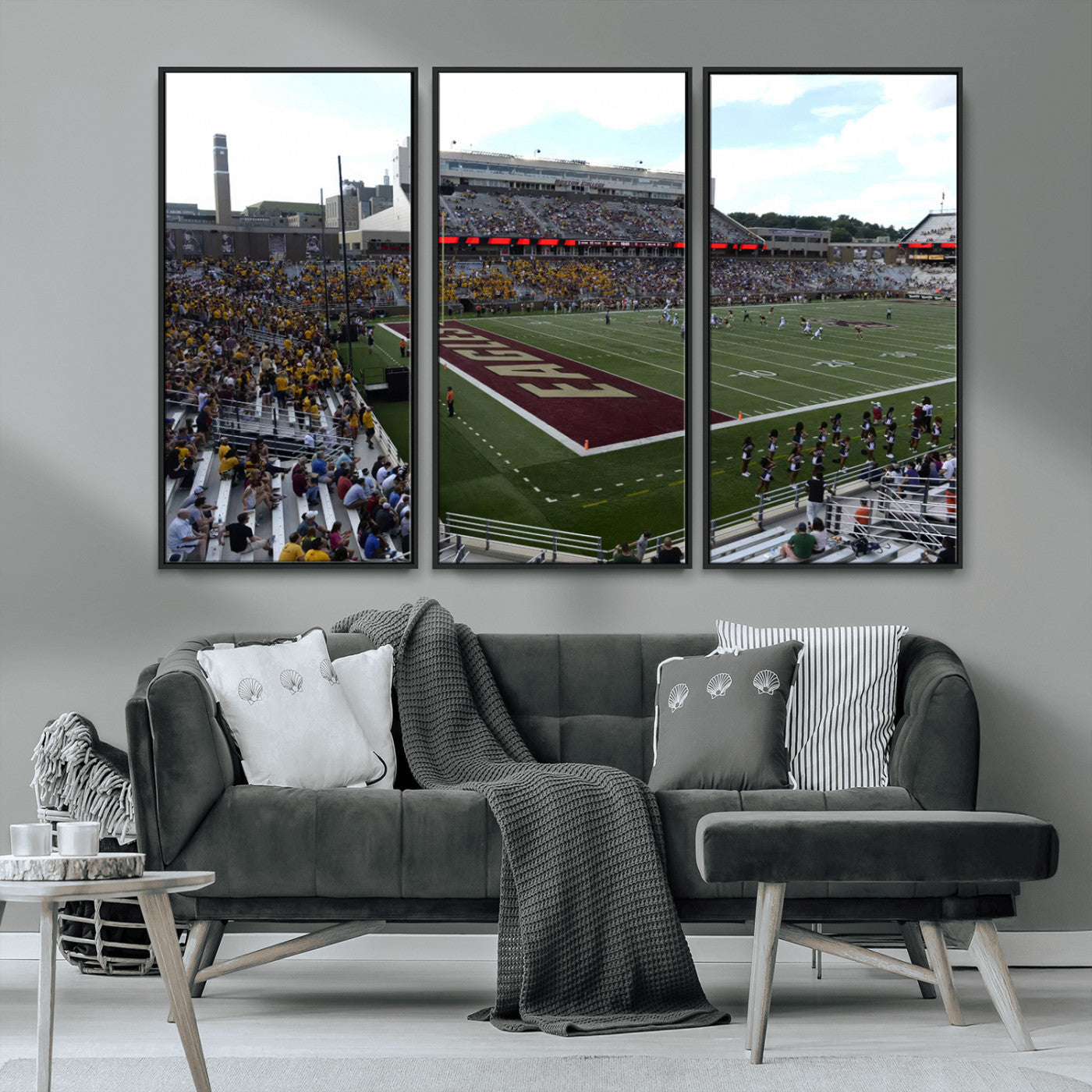 MGV-FC-48X32-3P - Boston College Eagles Football Team Print - Boston Alumni Stadium Wall Art Canvas Print