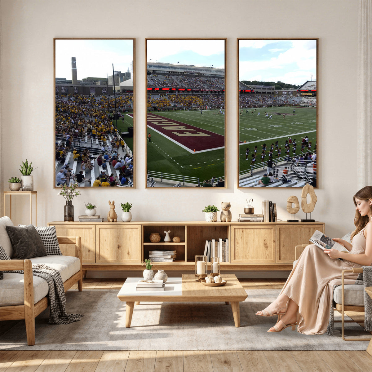 61503-MGV-CV-36X24 - Boston College Eagles Football Team Print - Boston Alumni Stadium Wall Art Canvas Print