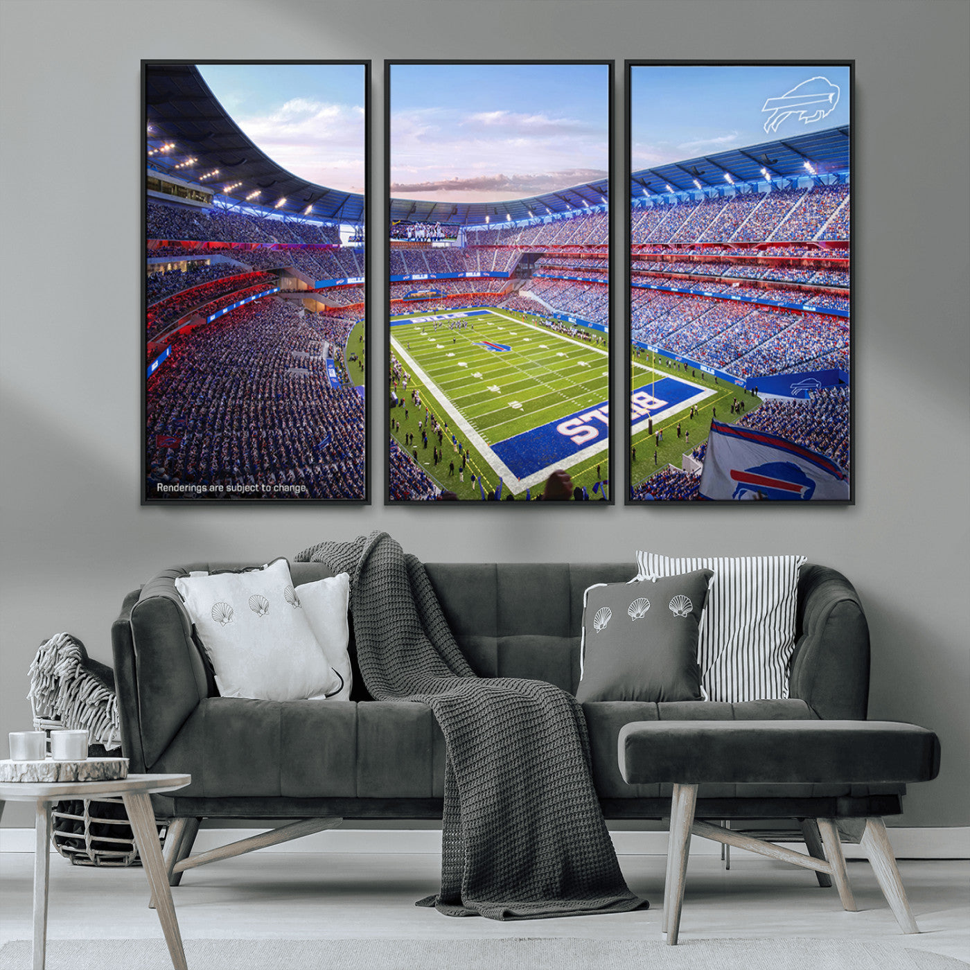 MGV-FC-48X32-3P - Buffalo Bills Football Team Print Canvas - Buffalo Highmark Stadium Wall Art Canvas Print