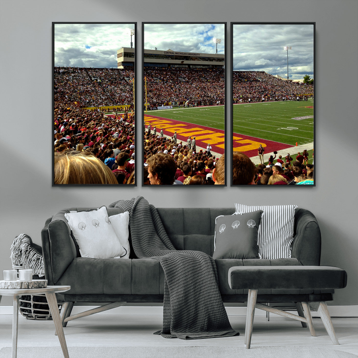 MGV-FC-48X32-3P - Central Michigan University Chippewas Football Team Print - Mount Pleasant Kelly/Shorts Stadium Wall