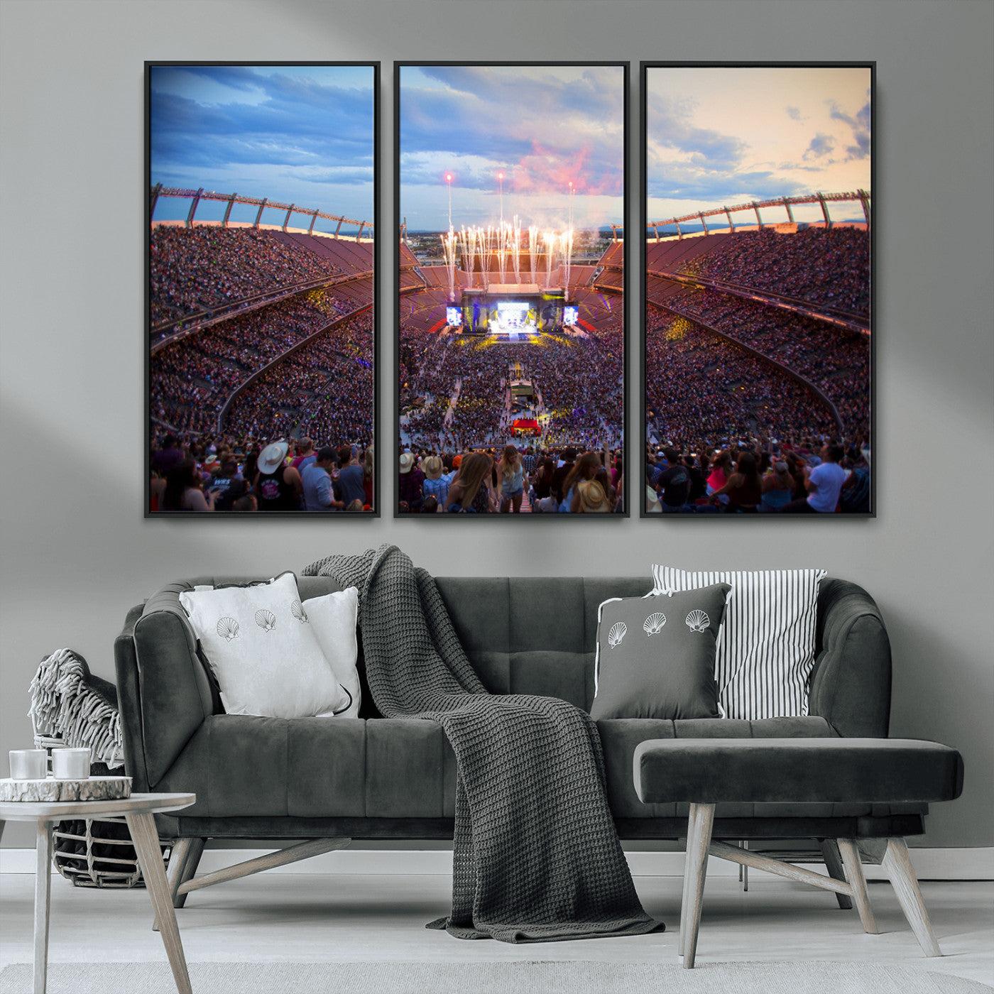 MGV-FC-48X32-3P - Denver Broncos Football Team Print Canvas- Empower Field at Mile High Stadium Wall Art Canvas Print