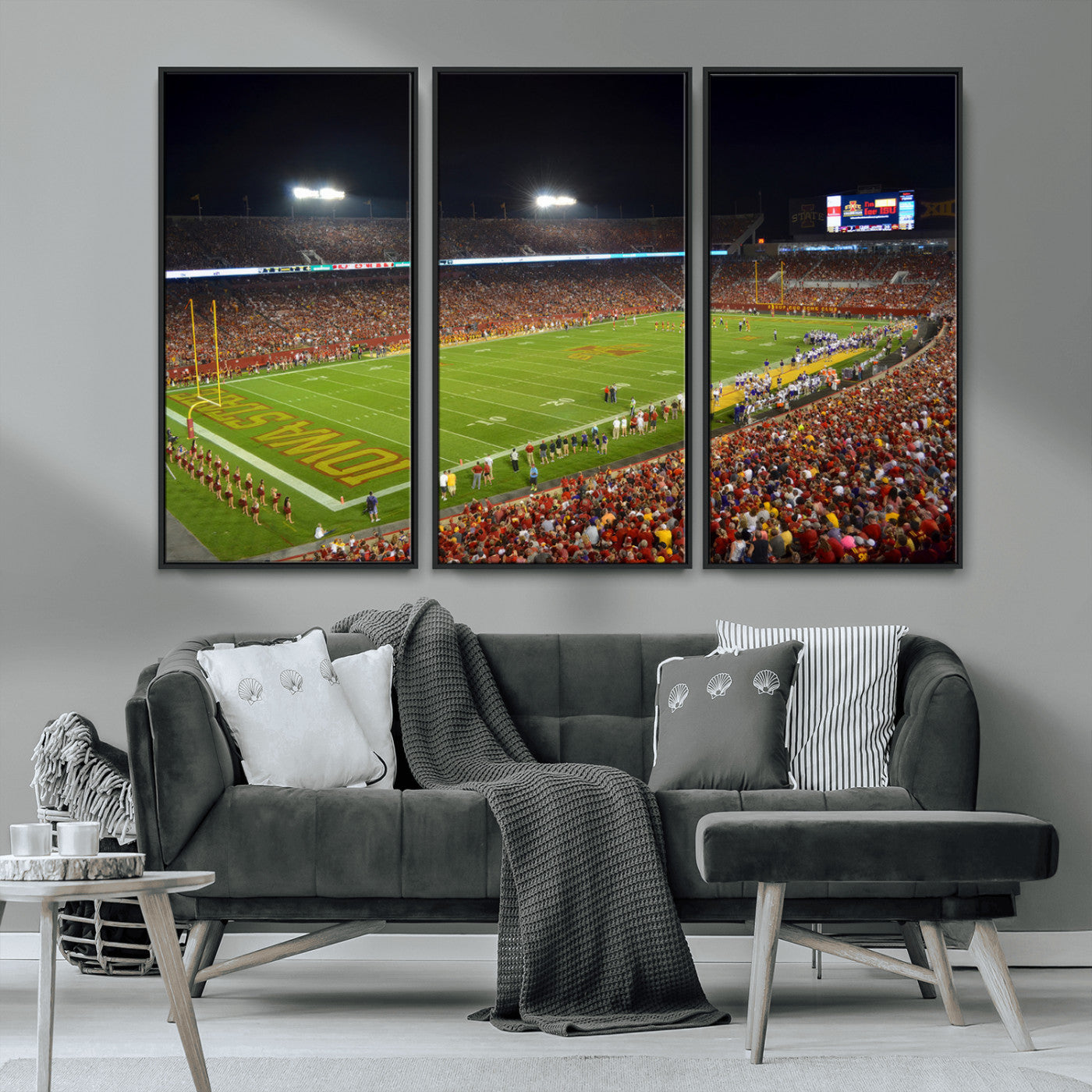 MGV-FC-48X32-3P - Iowa State University Cyclones Football Team Print - Ames Jack Trice Stadium Canvas Print