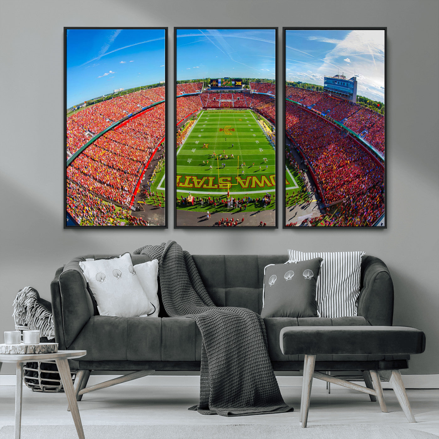 MGV-FC-48X32-3P - Iowa State University Cyclones Football Team Print - Ames Jack Trice Stadium Art Canvas Print