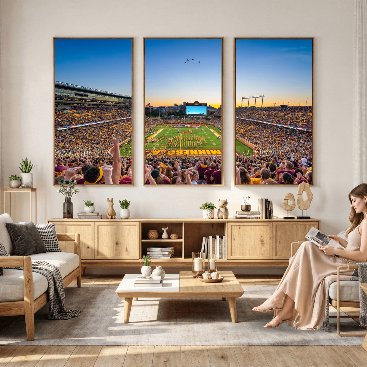 84421-MGV-CV-36X24 - University of Minnesota Golden Gophers Art Print, Football Team Print - Minneapolis Huntington Bank