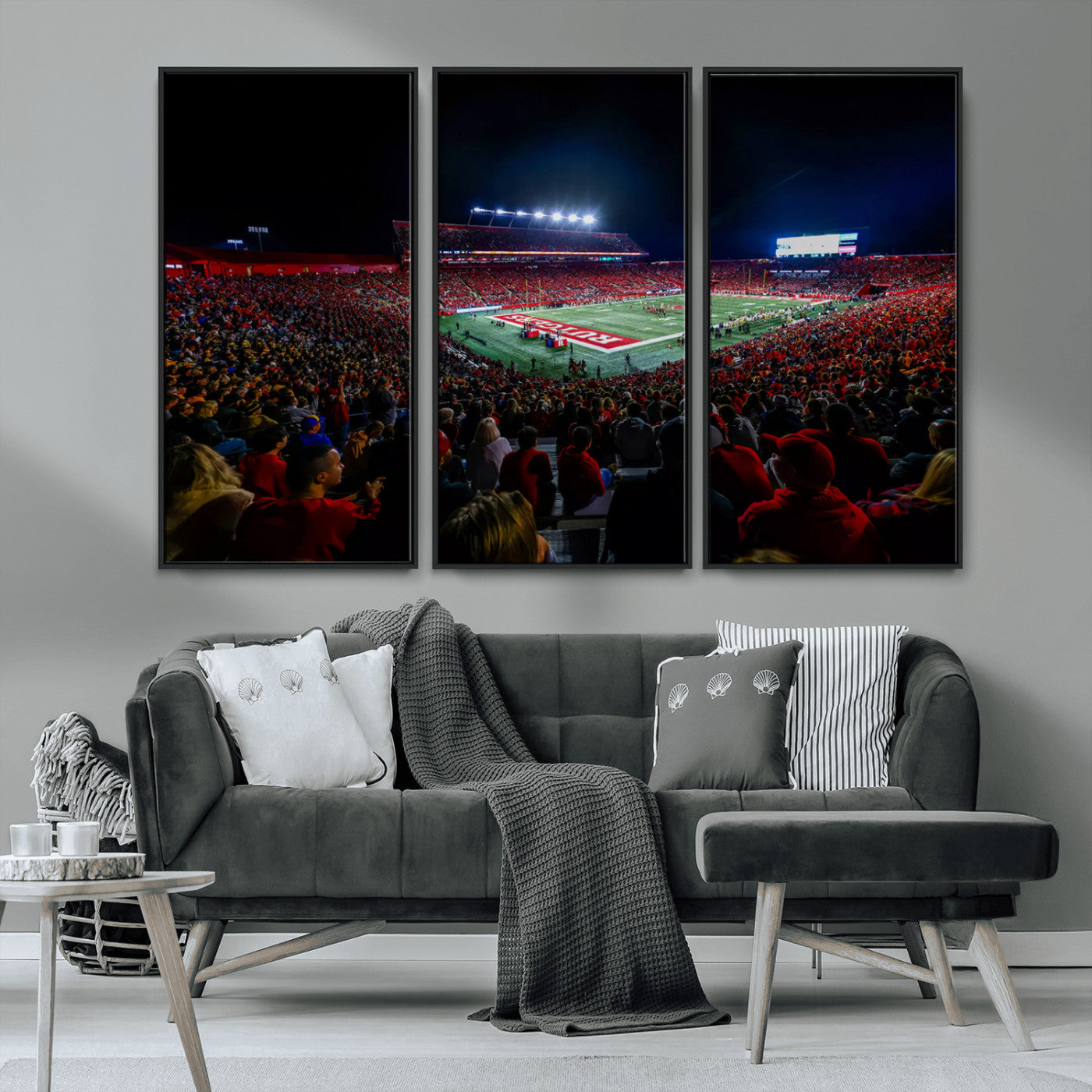 MGV-FC-48X32-3P - Rutgers Scarlet Knights Football Team Print - SHI Stadium, Piscataway Wall Art Canvas Print
