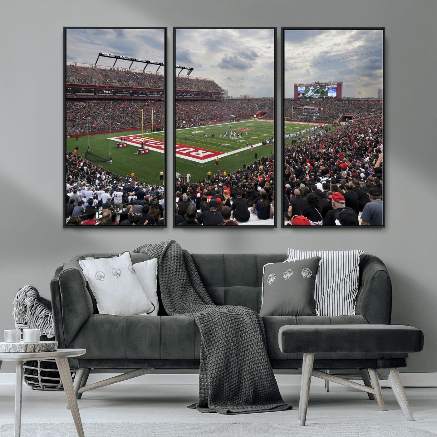 MGV-FC-48X32-3P - Rutgers Scarlet Knights Football Team Print - SHI Stadium, Piscataway Wall Art Canvas Print