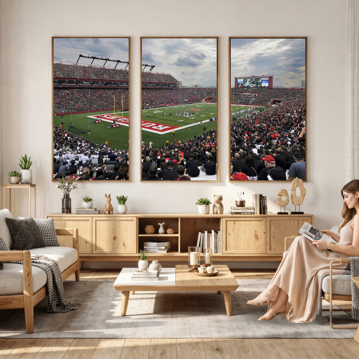 66777-MGV-CV-36X24 - Rutgers Scarlet Knights Football Team Print, SHI Stadium