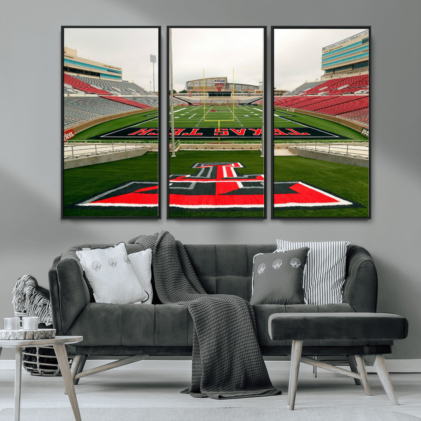 MGV-FC-48X32-3P - Texas Tech Red Raiders Football Team Print - Lubbock Jones AT&T Stadium Wall Art Canvas Print