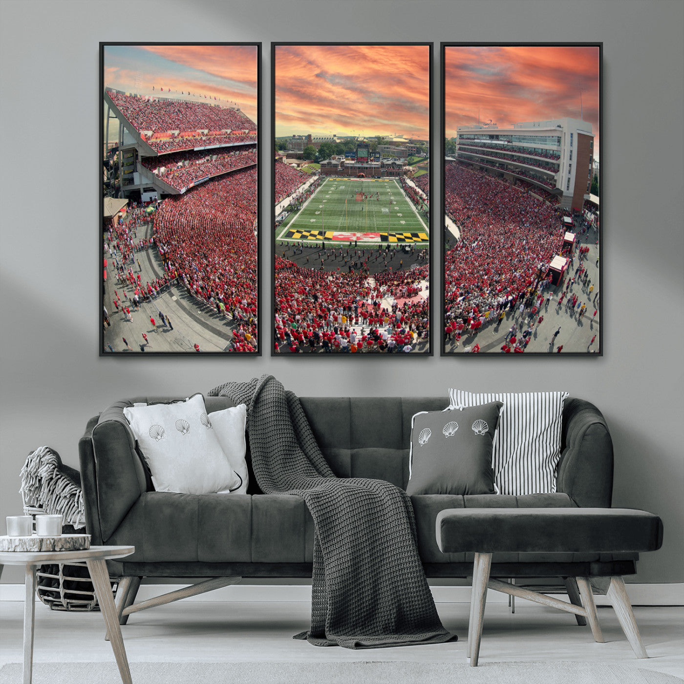 MGV-FC-48X32-3P - University of Maryland Terrapins Football Team Print - College Park SECU Stadium Wall Art Canvas