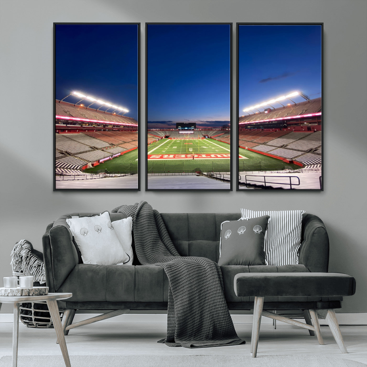 MGV-FC-48X32-3P - Rutgers Scarlet Knights Football Team Print - Piscataway SHI Stadium Wall Art Canvas Print