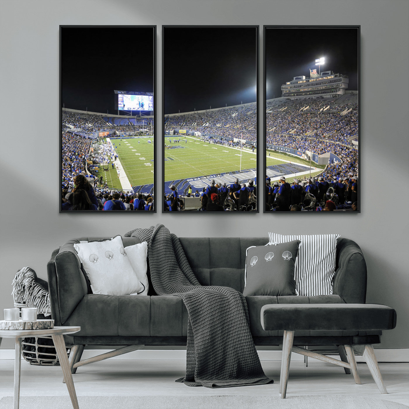 MGV-FC-48X32-3P - University of Memphis Tigers Football Team Print - Memphis Simmons Bank Liberty Stadium Wall Art