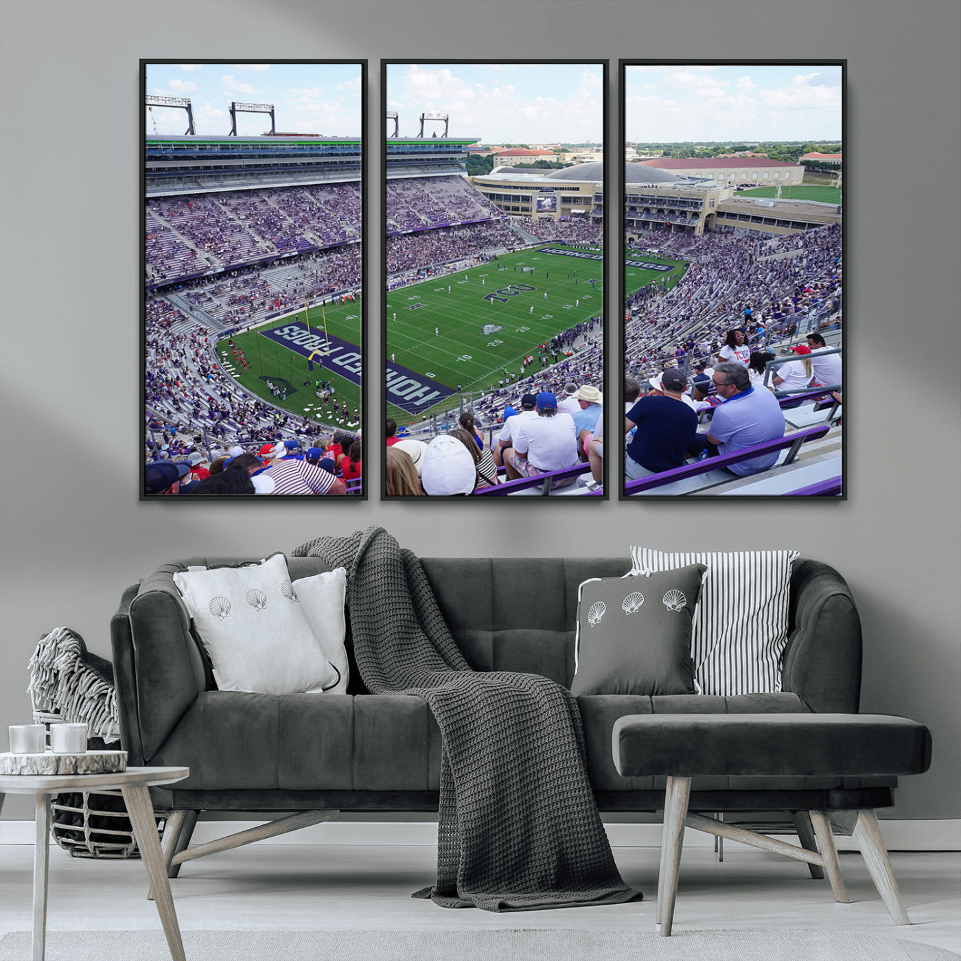 MGV-FC-48X32-3P - The Texas Christian University TCU Horned Frogs Football Team Print - Fort Worth Amon G. Carter