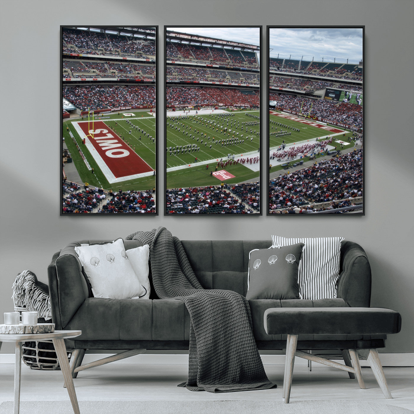 MGV-FC-48X32-3P - The Temple University Owls Athletics Team Print - Philadelphia Lincoln Financial Field Stadium Wall