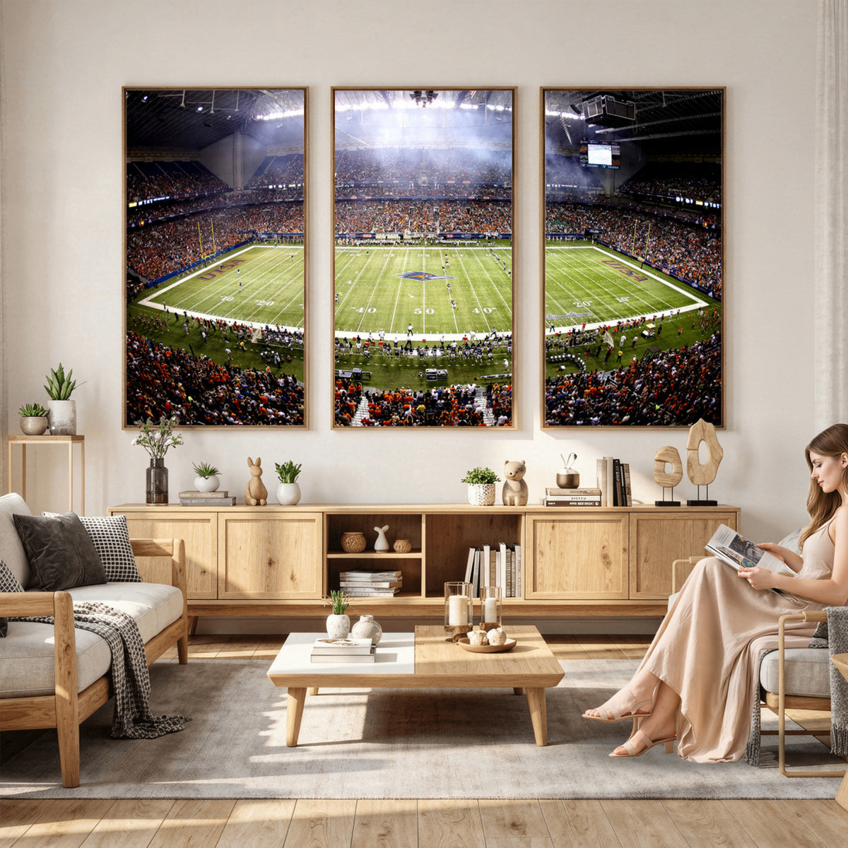 46972-MGV-CV-36X24 - The University of Texas at San Antonio Roadrunners Football Team Print, Framed and Ready to Hang