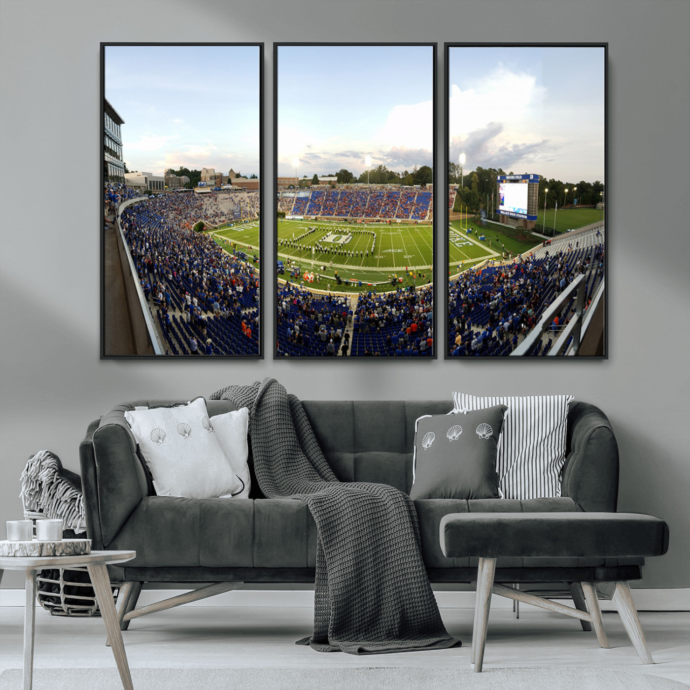 MGV-FC-48X32-3P - The Duke University Blue Devils Football Team Print - Durham Wallace Wade Stadium Wall Art Canvas