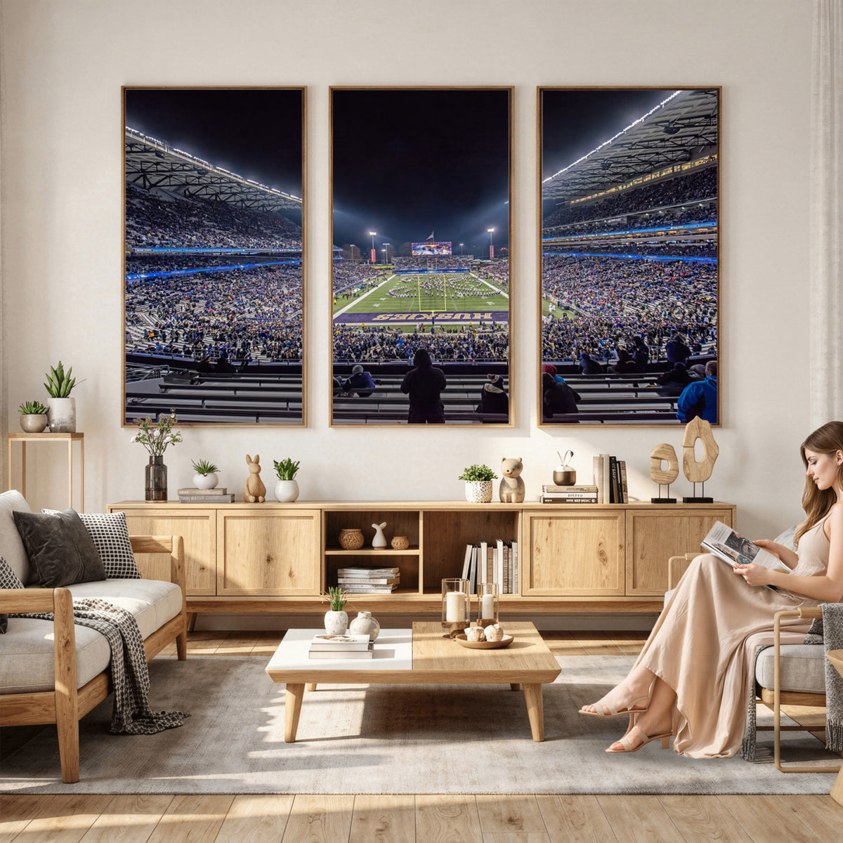 85780-MGV-CV-36X24 - The University of Washington Huskies Football Team Print, Extra Large Game Room Wall Decor