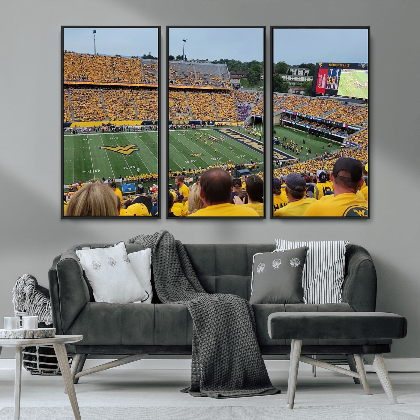 MGV-FC-48X32-3P - Puskar Stadium Canvas Print Wall Art - Morgantown Print - West Virginia University Mountaineers