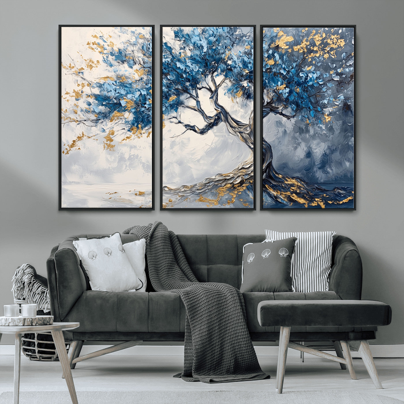 MGV-FC-48X32-3P - Abstract Tree Painting Canvas Wall Art | Tree of Life Painting Wall Art Canvas Print