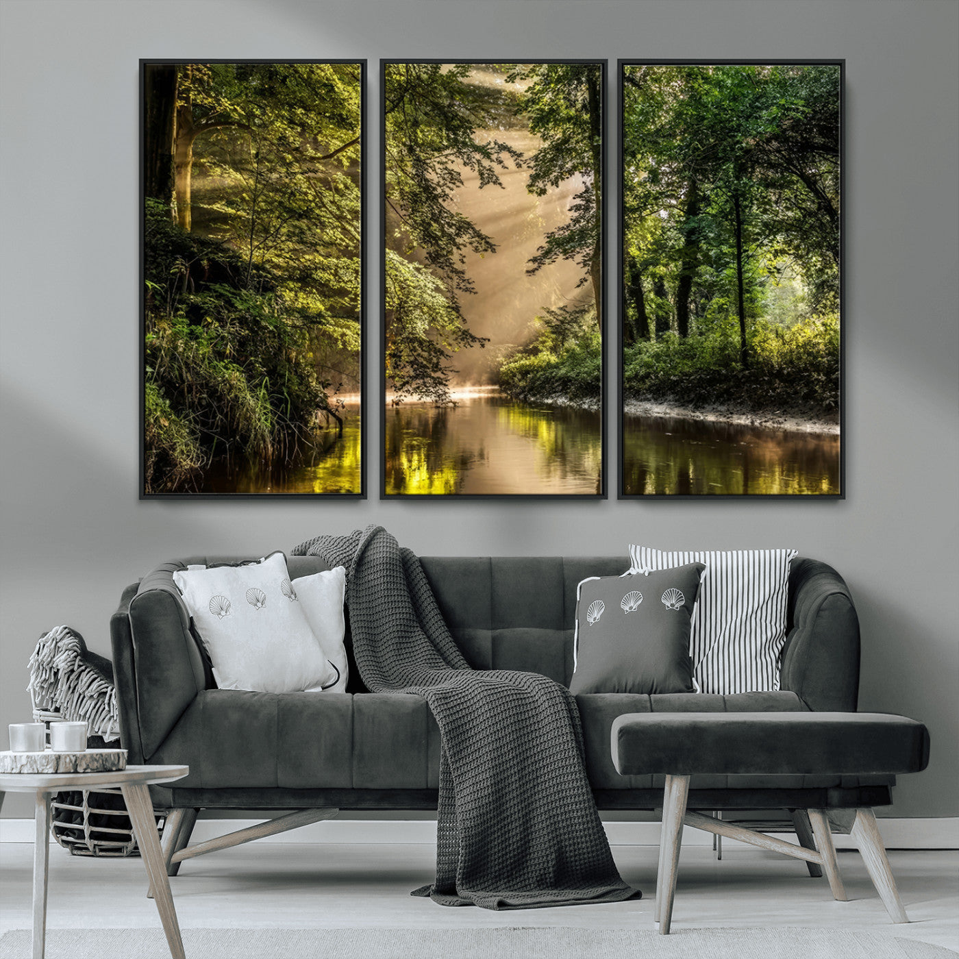 MGV-FC-48X32-3P - Forest Wall Art Print | River Landscape Wall Art | Perfect for Farmhouse Wall Decor, Cabin Wall Art