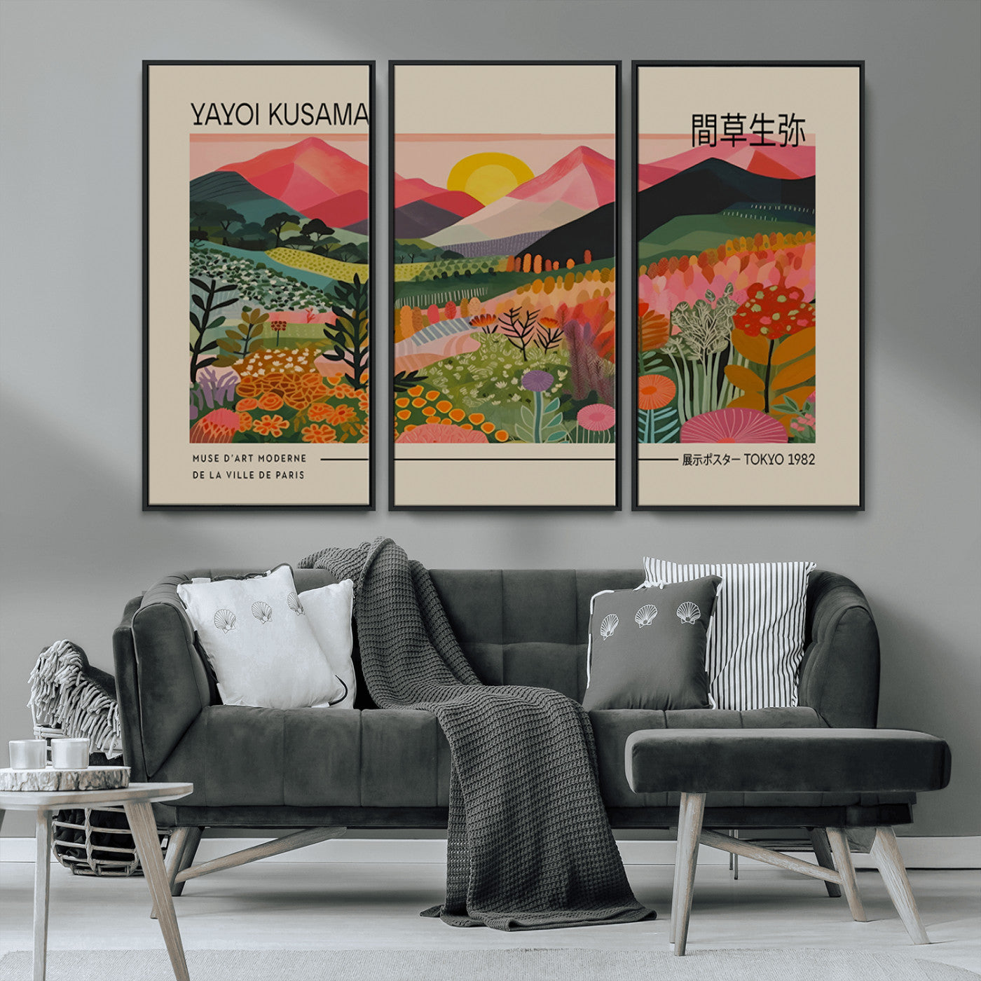 MGV-FC-48X32-3P - Yayoi Kusama 1986 Wall Art Print – Yayoi Kusama Wabi Sabi Japanese Wall Art Print - Vibrant Abstract