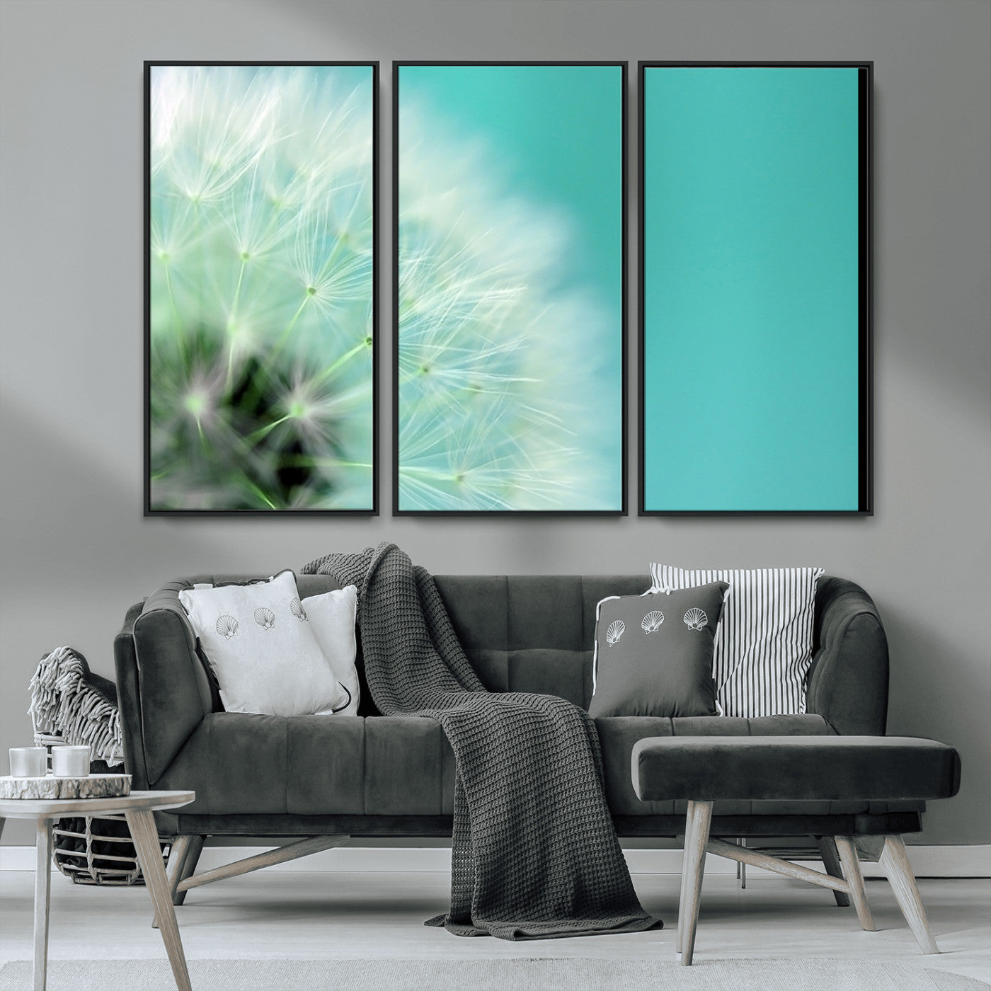 MGV-FC-48X32-3P - DANDELION Flower Wall Art Canvas Print, Canvas Dandelion Floral Wall Art