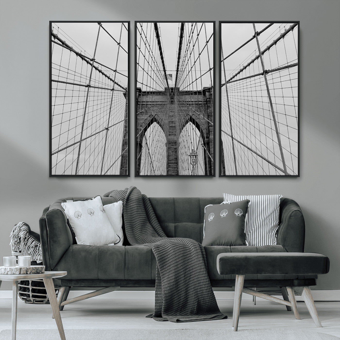 MGV-FC-48X32-3P - Large Brooklyn Bridge Wall Art Canvas Print