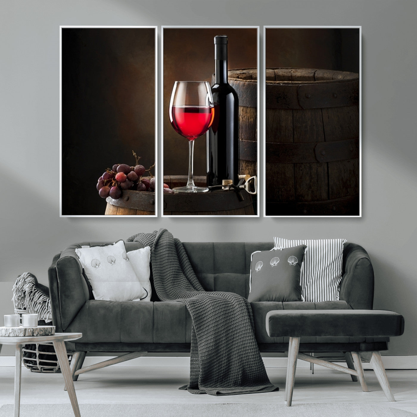 MGV-FC-48X32-3P - Red Wine and Bottle Canvas Print