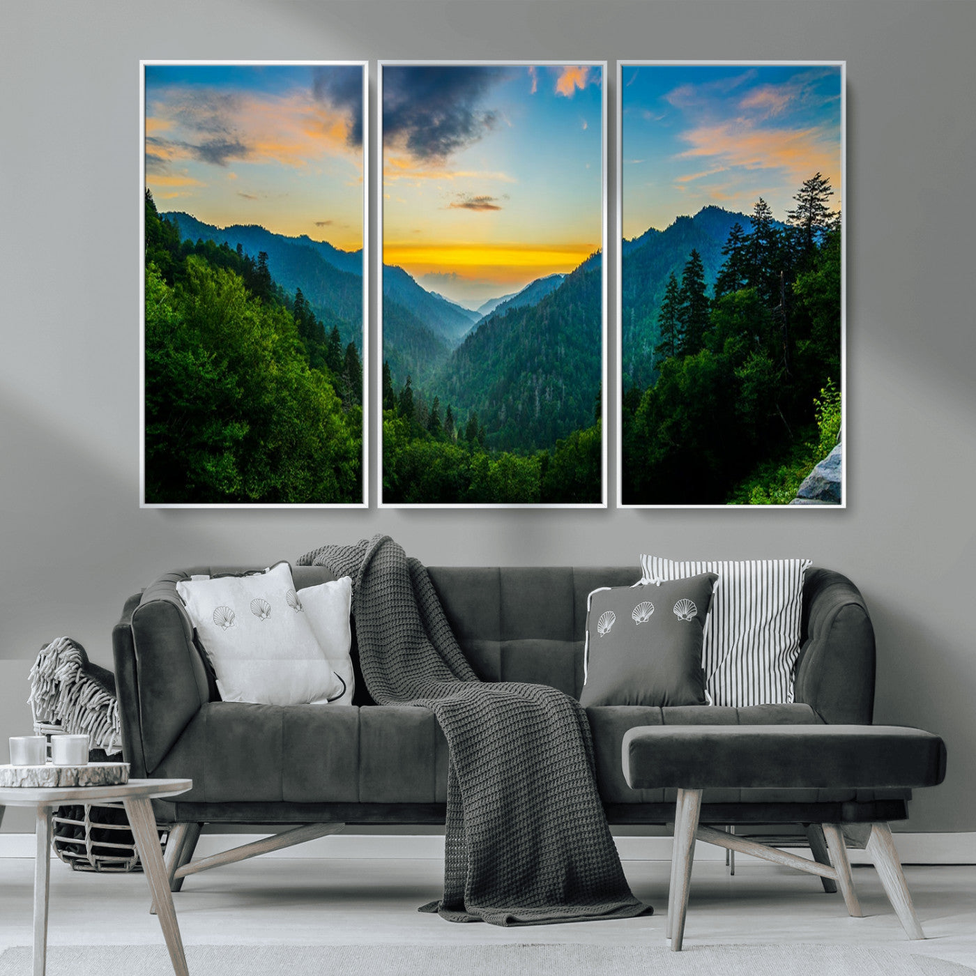 MGV-FC-48X32-3P - Green Forest Wall Art Canvas Print