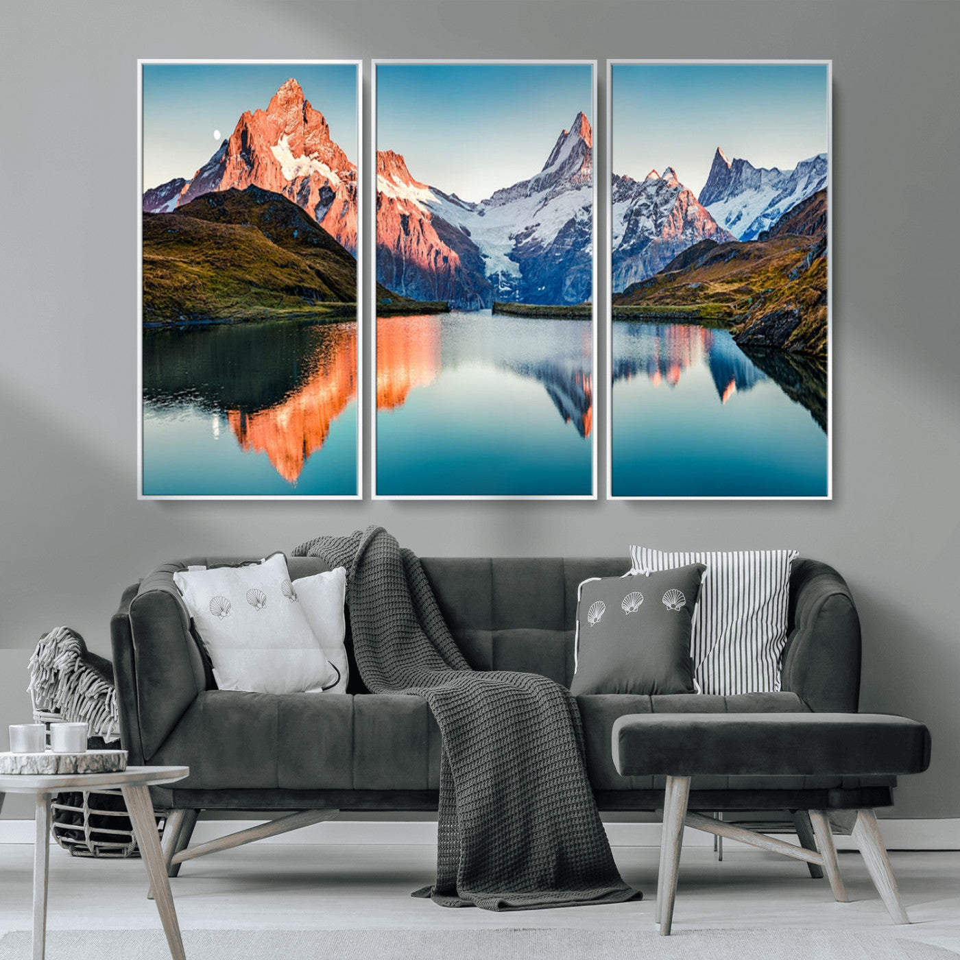 MGV-FC-48X32-3P - Landscape Mountain and Lake View Wall Art Canvas Print